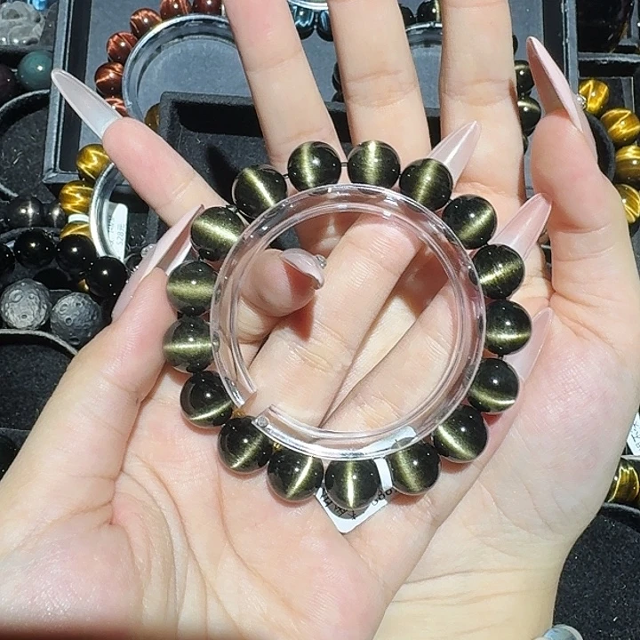 本***说黑曜岩未镶嵌手链