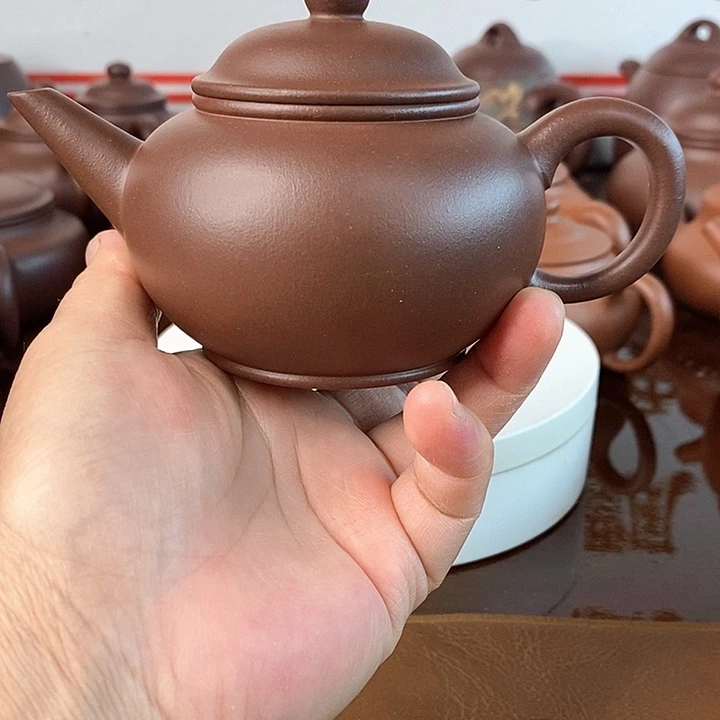 紫砂茶壶老紫泥水平175cc