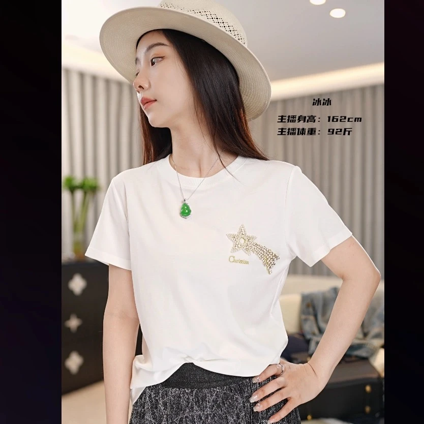 2025新款夏季百搭简约立体短袖D25019