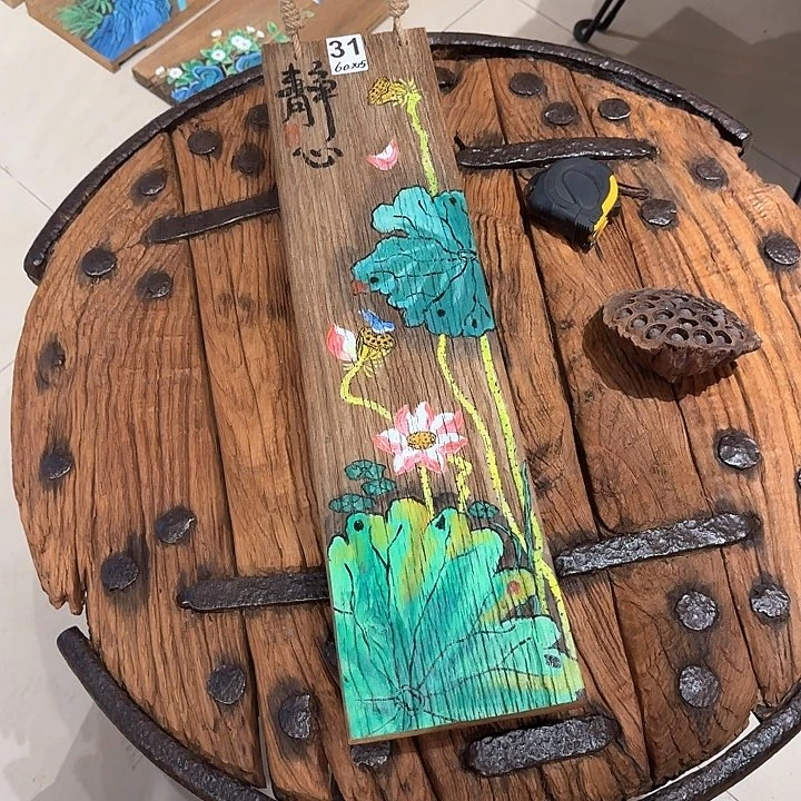 春**开老榆木丙烯颜料画