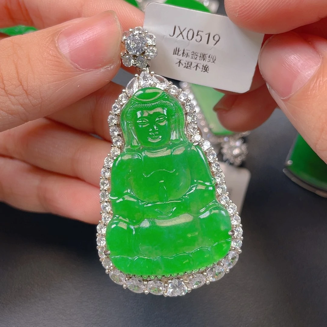 【闪购商品】颈饰银S925镶嵌翡翠拉***主翡翠