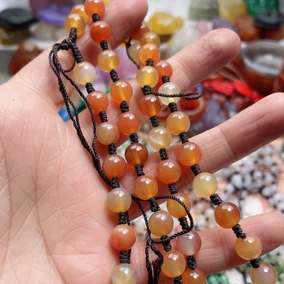 玛瑙/玉髓颈饰合金心**成