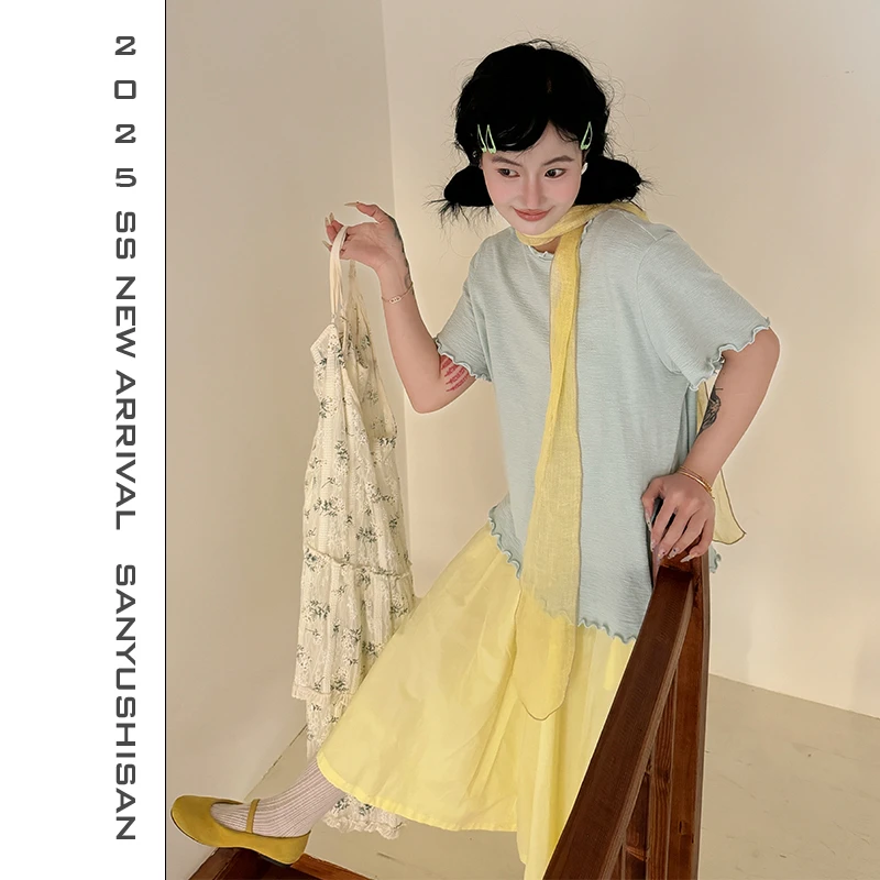 三与十三|薄荷曼波|春季简约风百搭休闲显瘦上衣短袖T恤女