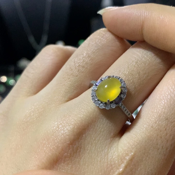 翡翠银S925镶嵌戒指