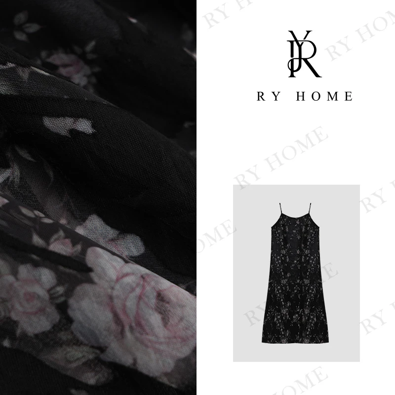 【容雨RYHOME】“月落星辰”彼岸花碎花吊带裙24L1305