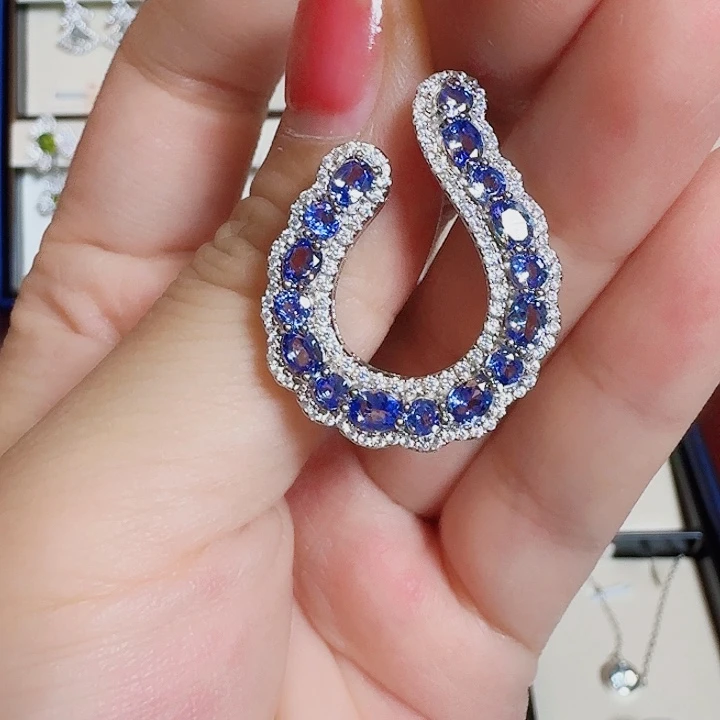 银S925镶嵌吊坠(不含链)坦桑石
