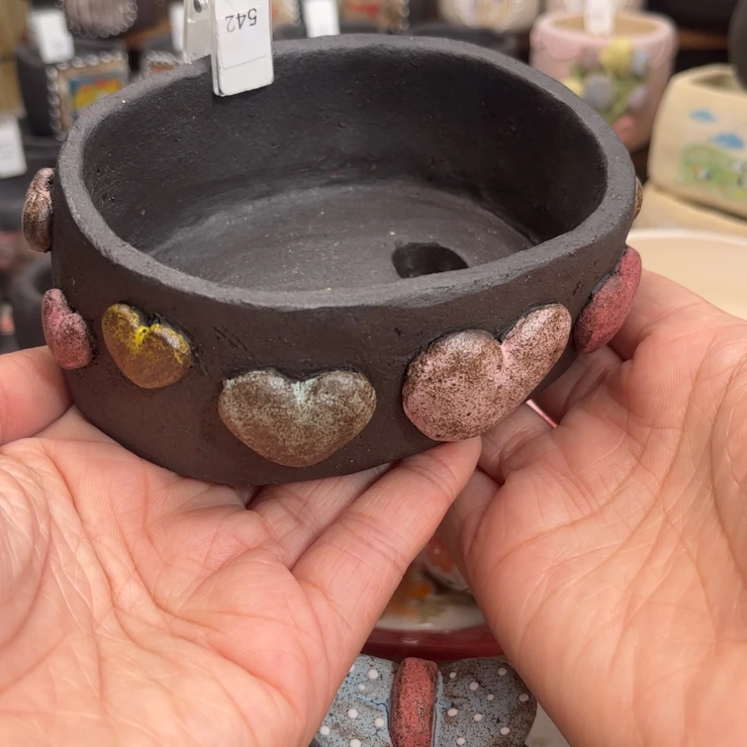 红陶542爱心椭圆大盆现货