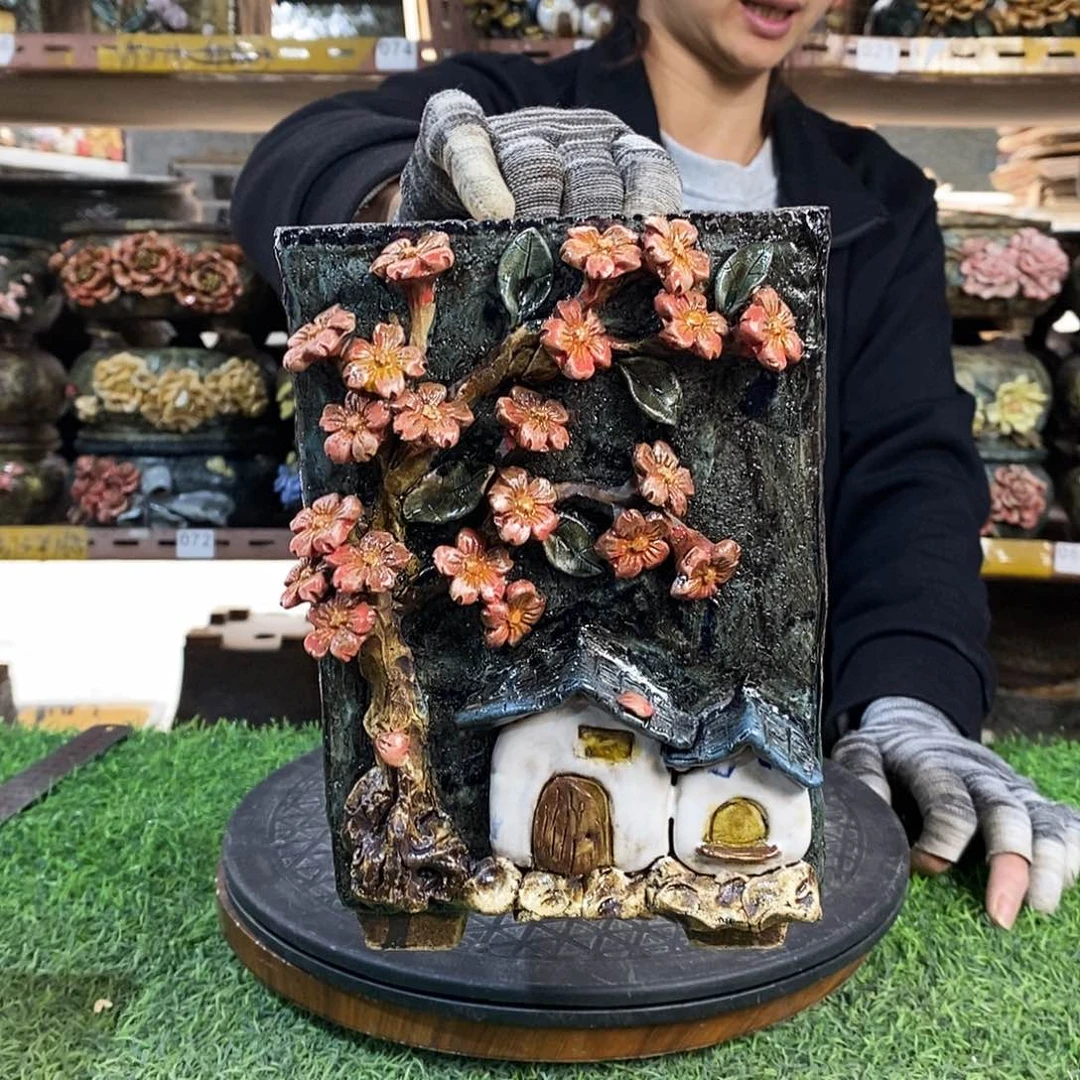 红陶青藤花器多肉花盆