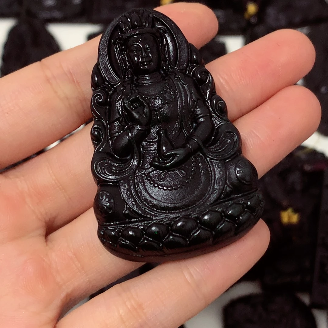 天然缅甸a货钢琴黑挂件