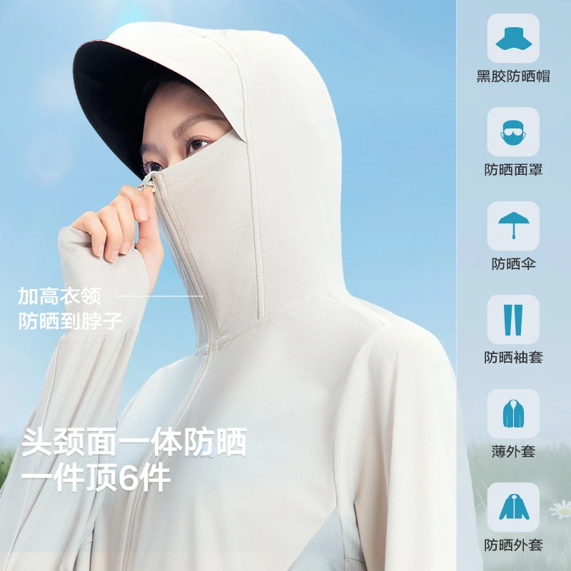 【明星同款】美力城冰盾防晒面罩上衣透气薄款防紫外线防晒衣女083