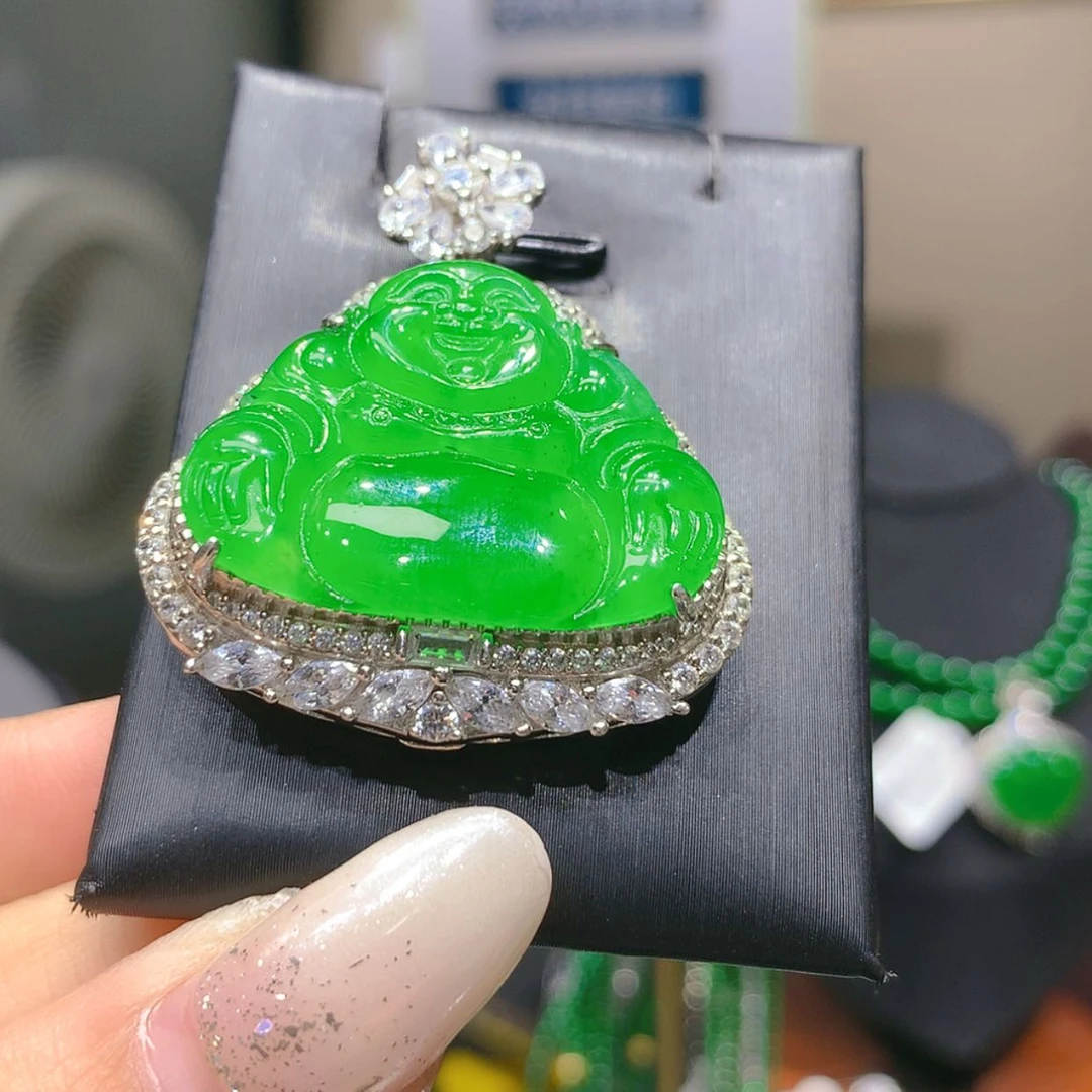 【闪购商品】颈饰银S925镶嵌翡翠6柒姐