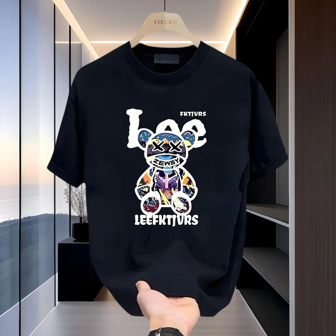 美式痞帅重磅纯棉短袖T恤青年男女款夏季ins潮牌街头修身百搭上衣