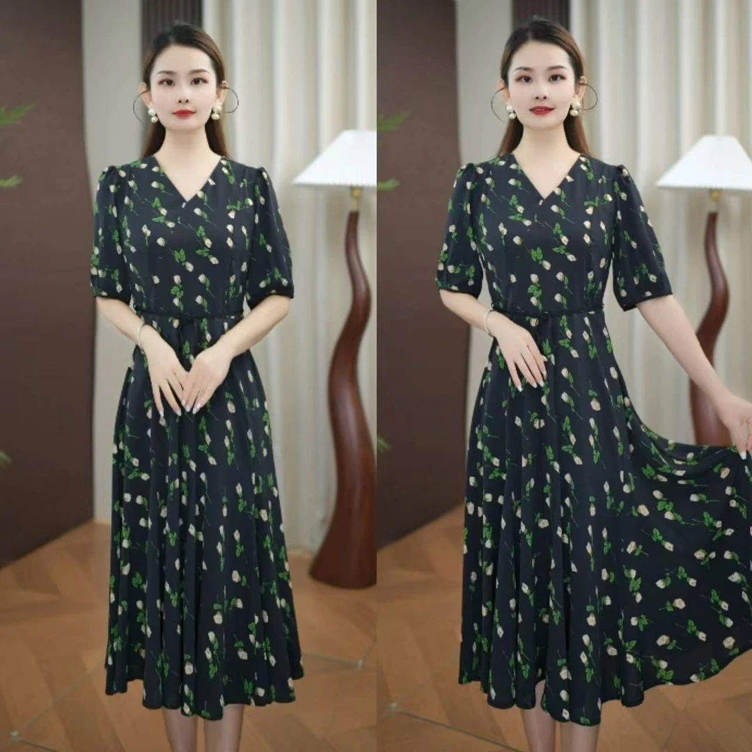 Z006女装连衣裙碎花气质显瘦时尚裙子