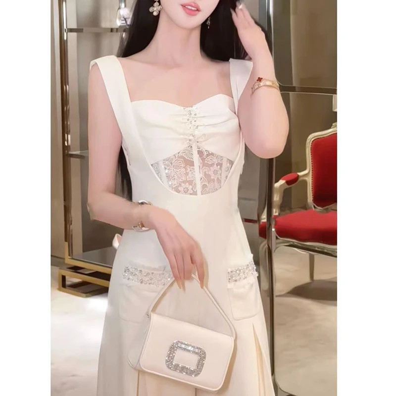 2025早春新款女高级感复古名媛设计感优雅时装连体裤背心两件套装