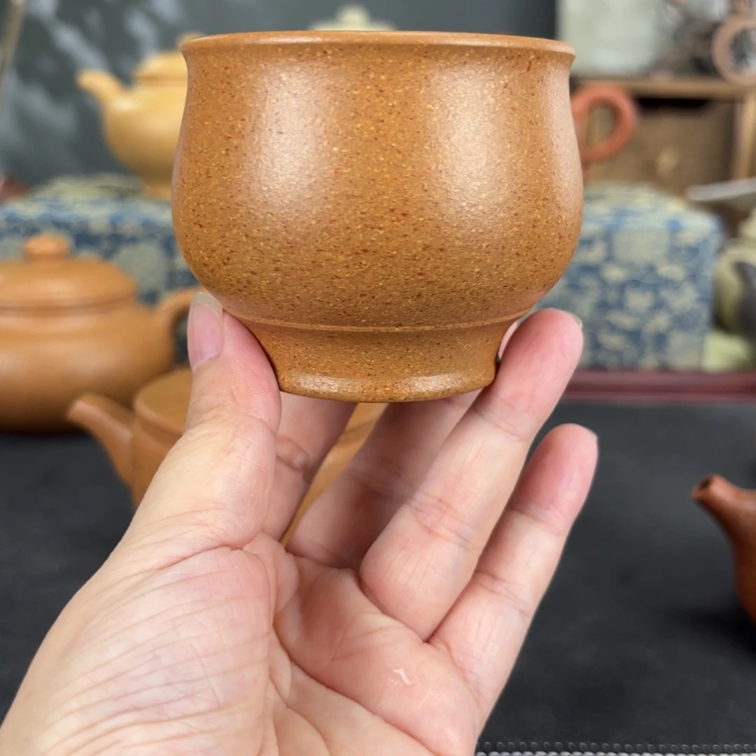 紫砂茶壶梨皮黄段主人杯