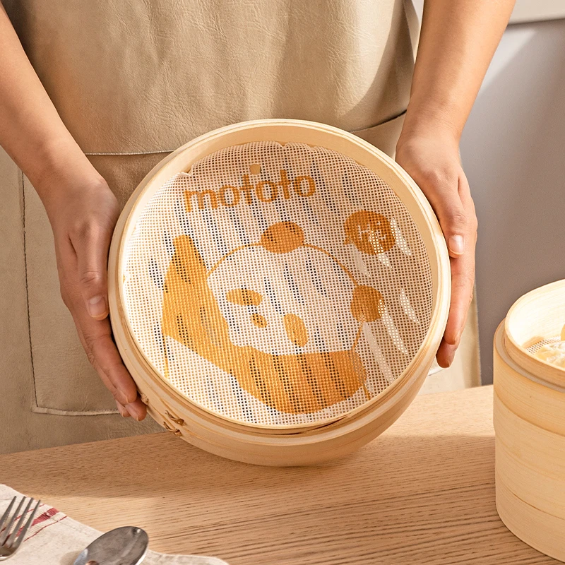 摩登主妇mototo熊猫硅胶蒸笼垫食品级纸垫子蒸馒头包子垫布蒸笼纸