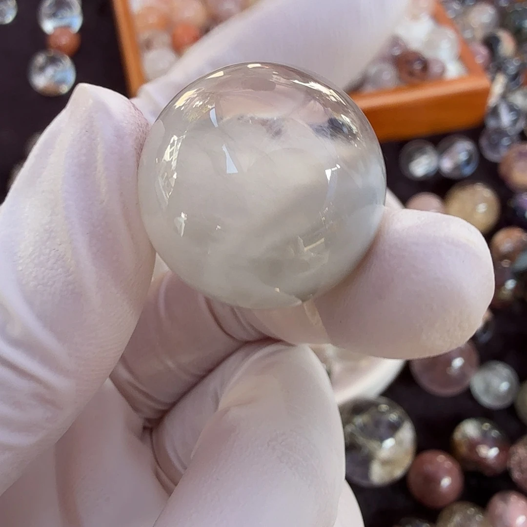 y***y珠宝半成品水晶未镶嵌兔毛22.8mm定制不退换