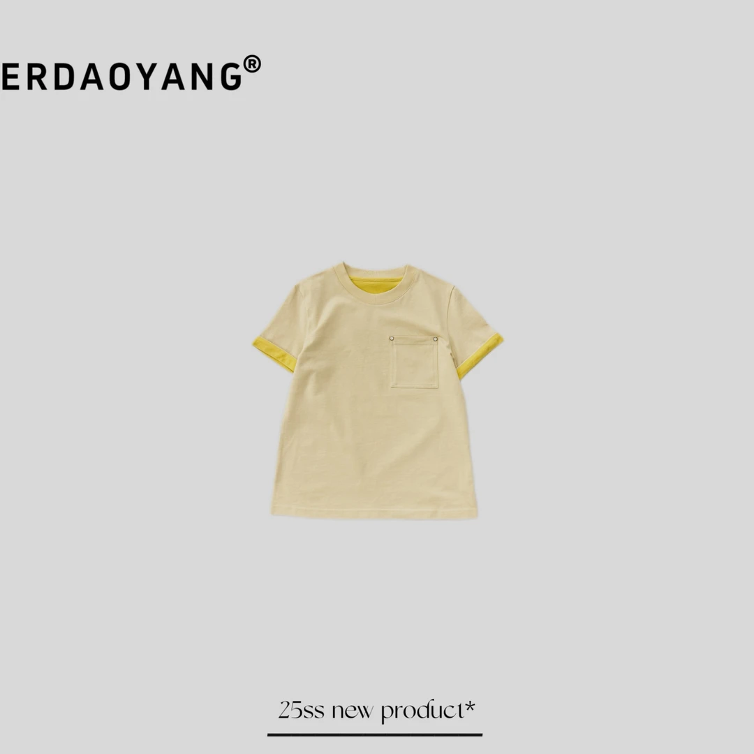 ERDAOYANG "B*v" 春夏新款简约口袋撞色短袖DX1132