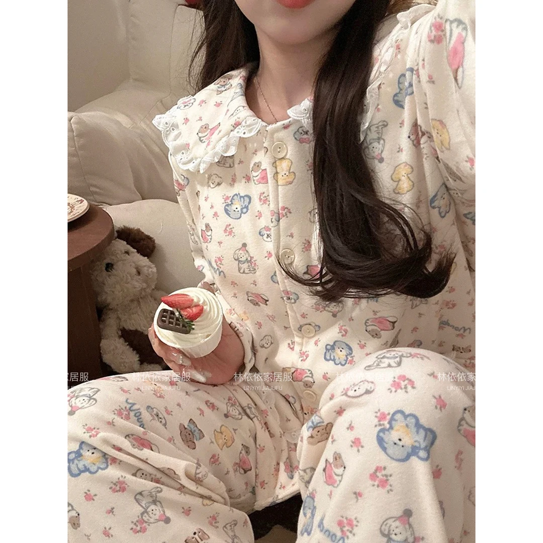 （四号链接）林依依家居服可外穿家居服长袖秋冬ins睡衣在此下单