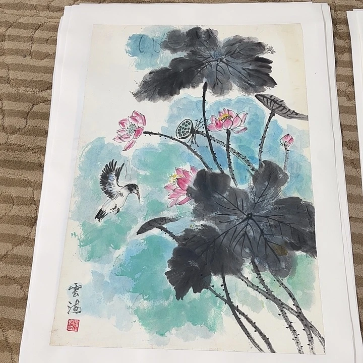 国画花鸟等多种鸟类三开
