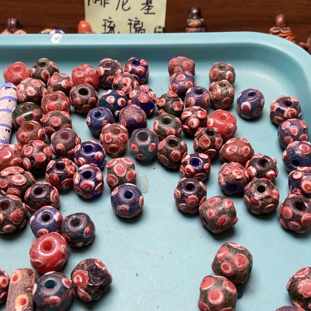 琉璃颈饰老玻璃珠