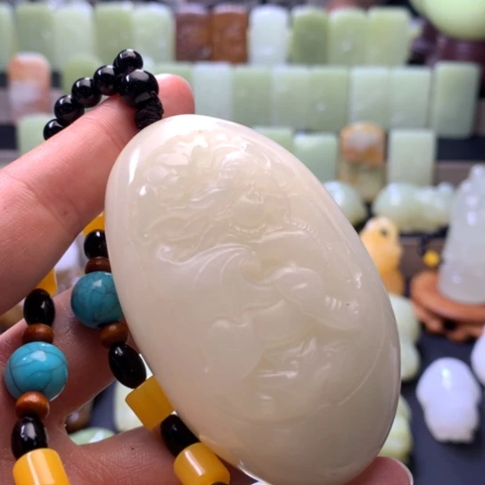 石材方解石手把件