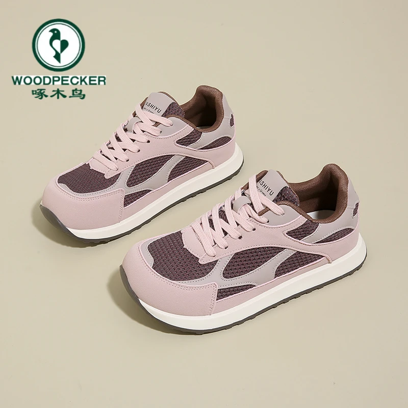 啄木鸟2025秋季爆款舒适德训鞋网面透气轻便运动休闲鞋潮流女鞋