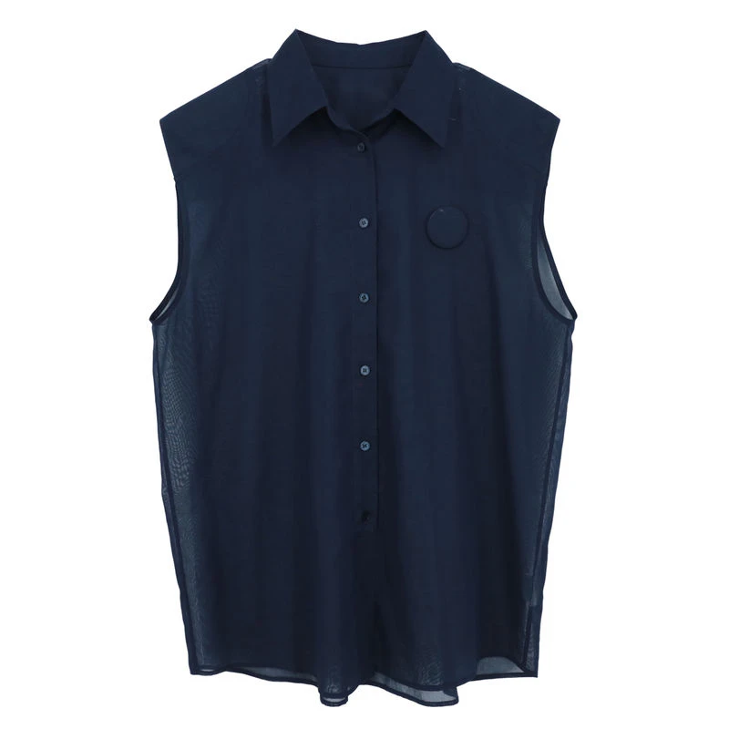 【SFF严选】YOUWEI 有尾25夏款透感廓形无袖衬衫气质时尚0761