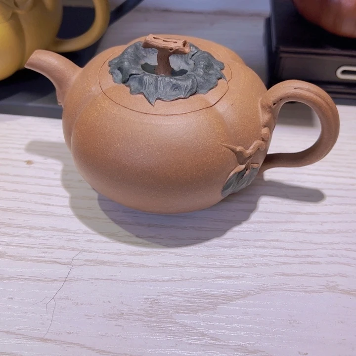 茶杯紫砂原矿手工壶柿子壶家用茶具