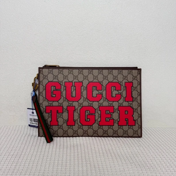 99新 GUCCI/古驰 5772/男士时尚古驰印花信封手拿包