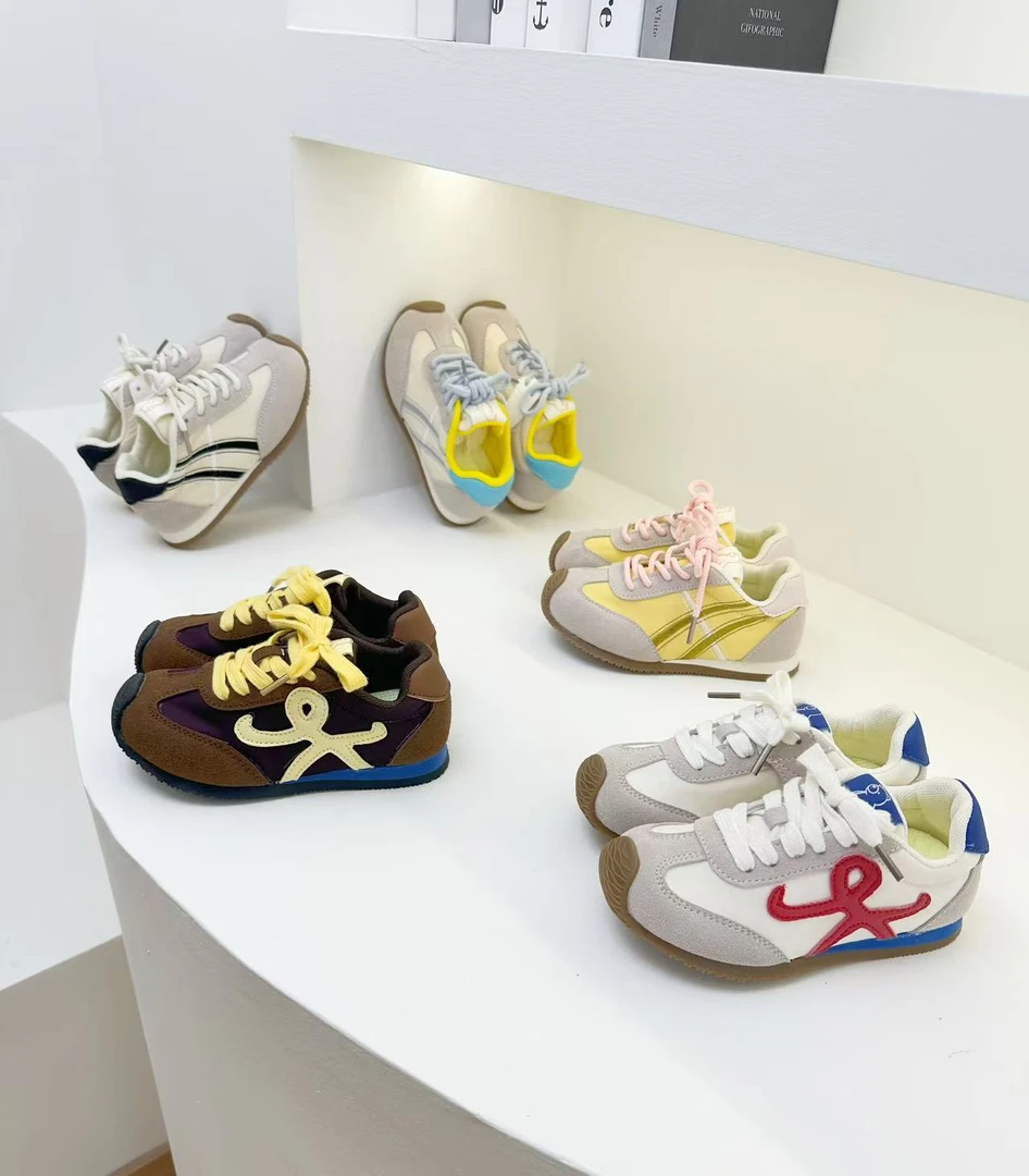 罗家~真软皮 儿童阿甘机能鞋2025春夏季女童运动鞋防滑软底男童鞋