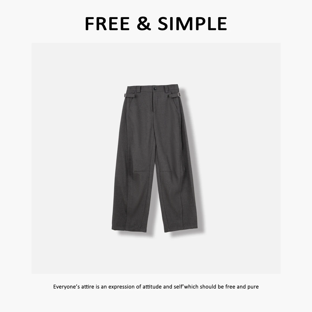 Free&Simple-‘超模裤’极简风早秋款小众时尚净版休闲裤-BK8638