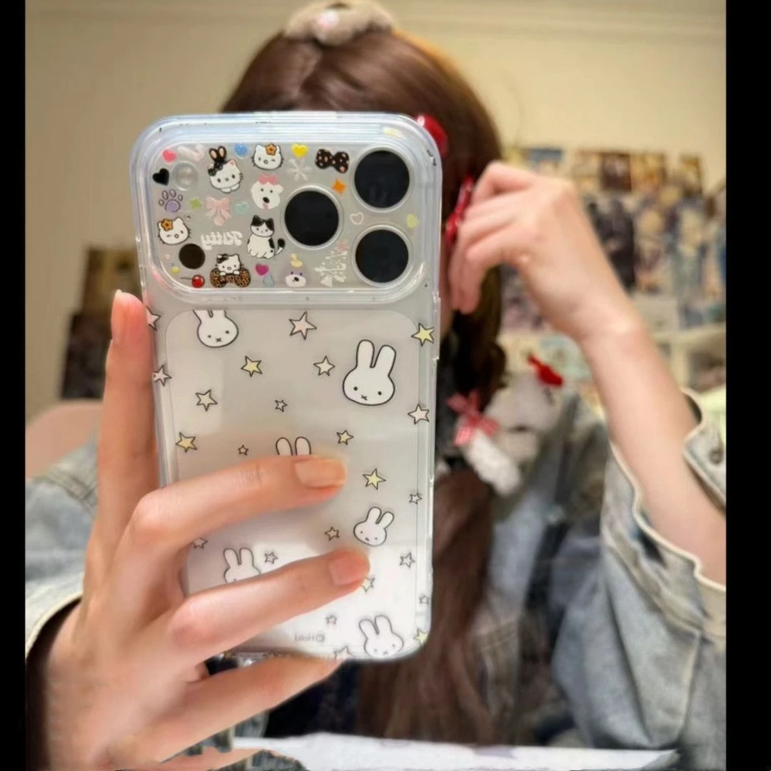星星米菲兔适用苹果17Promax手机壳全包15/16Pro透明软12/13P防摔