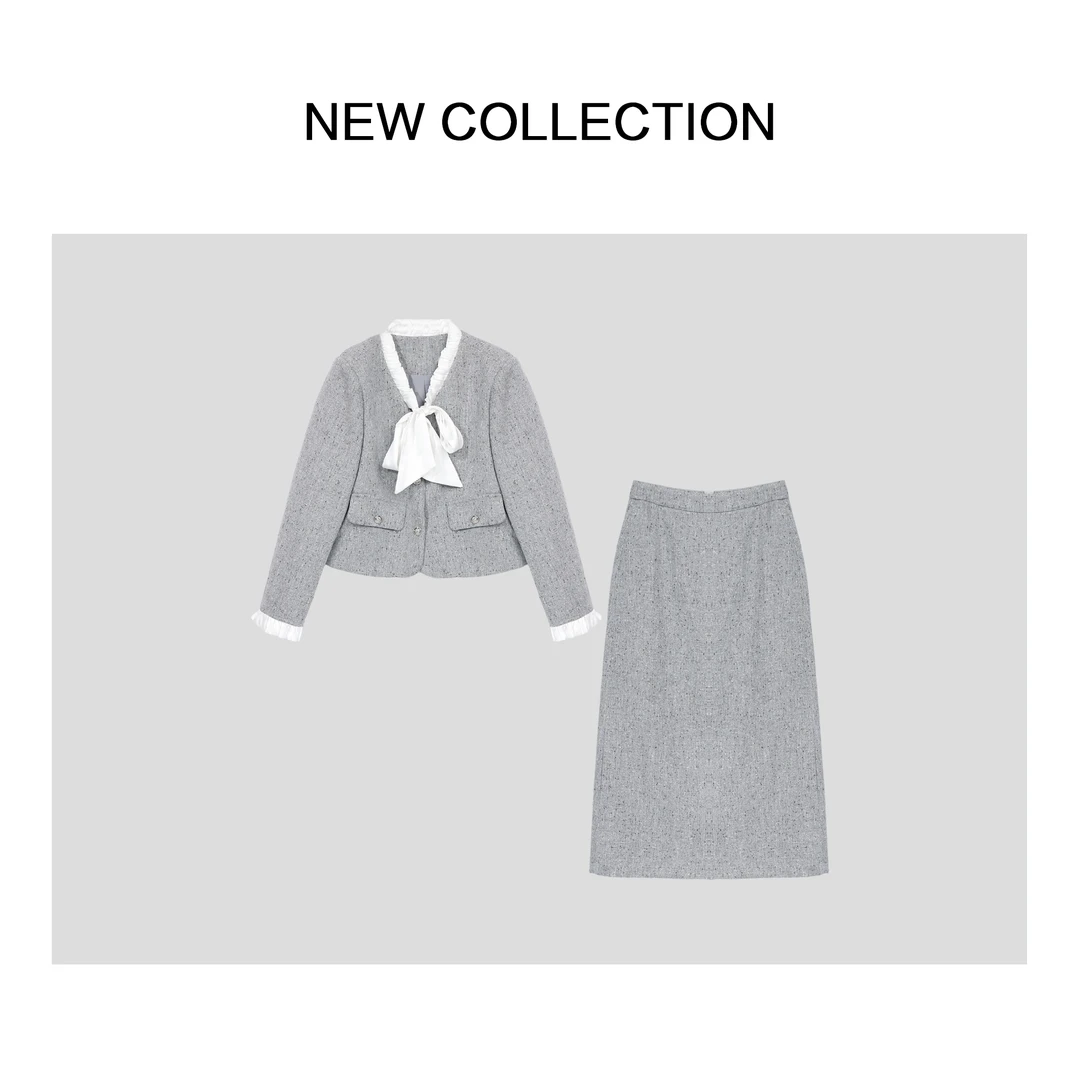 【龙哥专属】新款时尚百搭外套+裙子套装 D351803B 803B