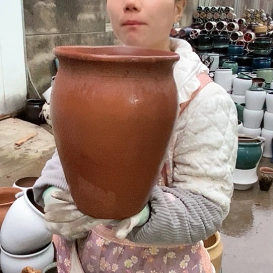 紫砂花盆瑕疵口20高26