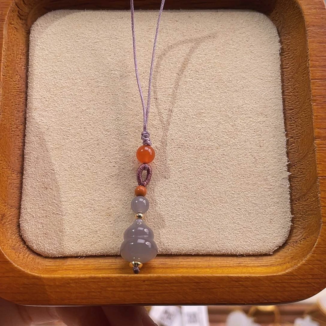 未镶嵌和田玉手机链紫气东来葫芦福禄设计