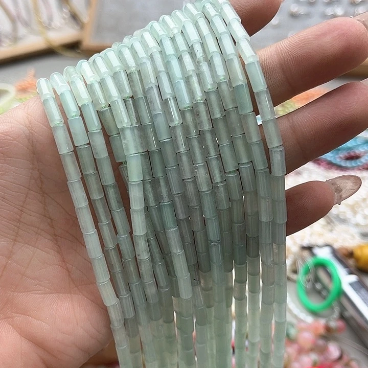 玛瑙/玉髓珠宝半成品未镶嵌一条4/8mm左右东陵玉管珠