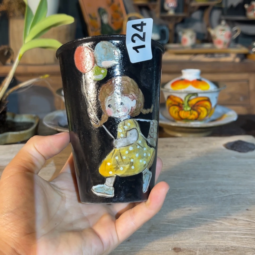 壶素浅陶瓷手工手绘
