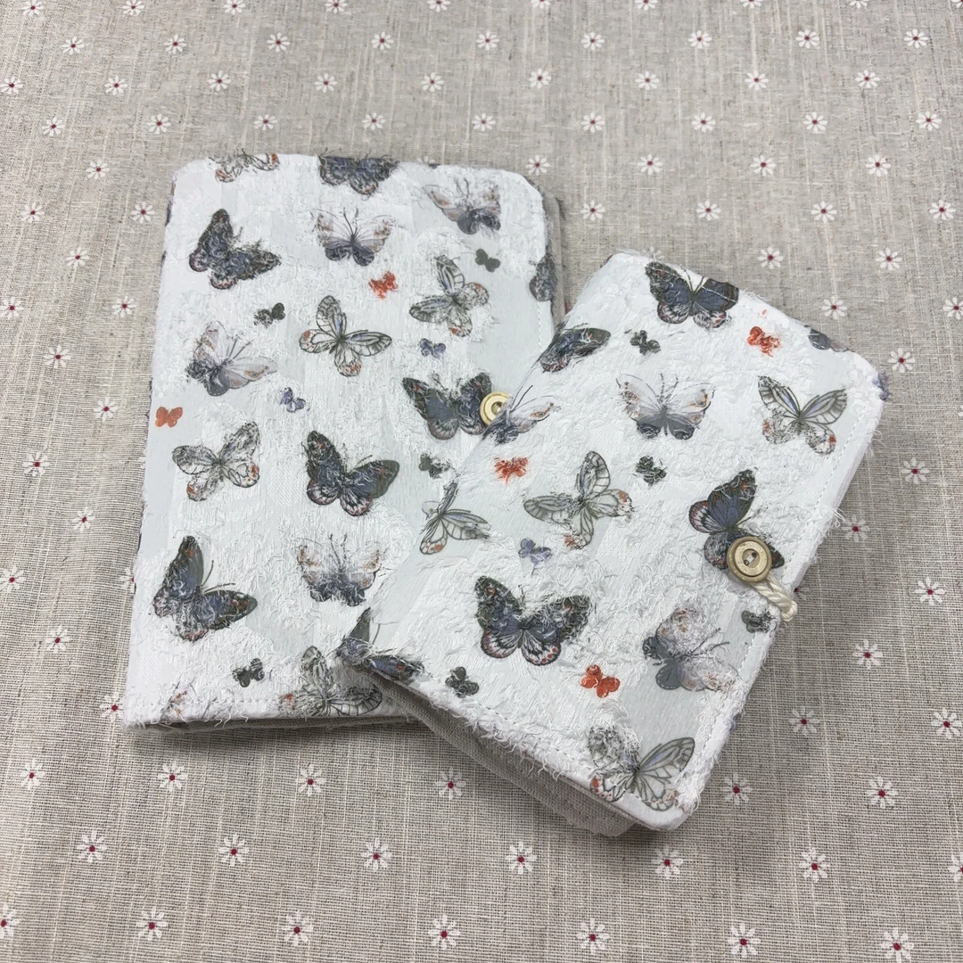 【流苏白蝴蝶】布艺活页手账本笔记本便携拆卸存钱本子存钱夹钱册