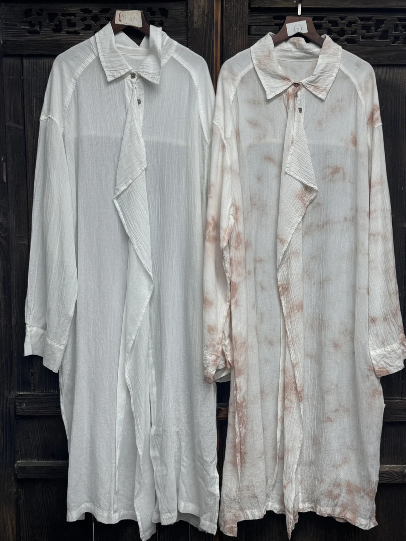 （再见时光）扎染休闲国风重工时尚衬衫