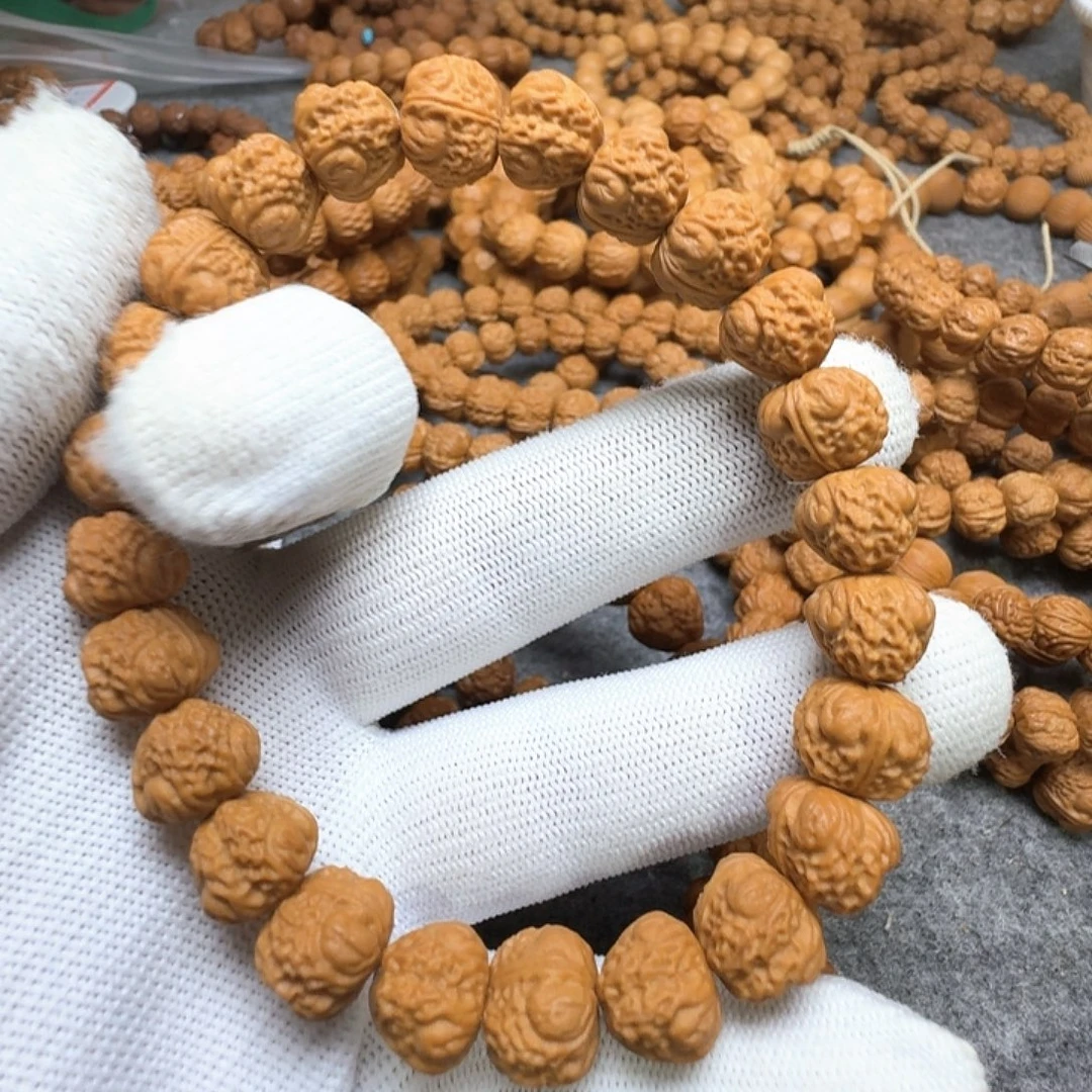 猴头核桃手串猴头雕刻钻石蛙24颗手串