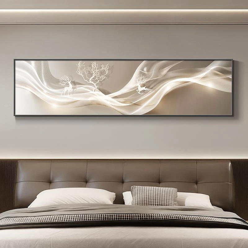 现代轻奢卧室装饰画高级感床头画主卧室挂画抽象艺术客厅墙面壁画
