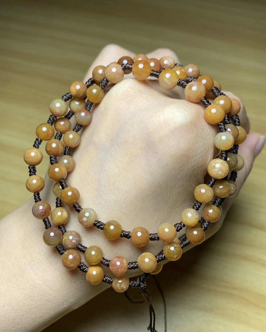 随机发1条糖飘红粉珠链6.5咪项链毛衣链配吊坠天然珊瑚玉贵气珠宝