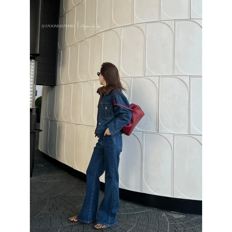 【DATOUHEI 秋冬新品】“复古记忆"牛仔毛毛外套裤子套装D225Z21799