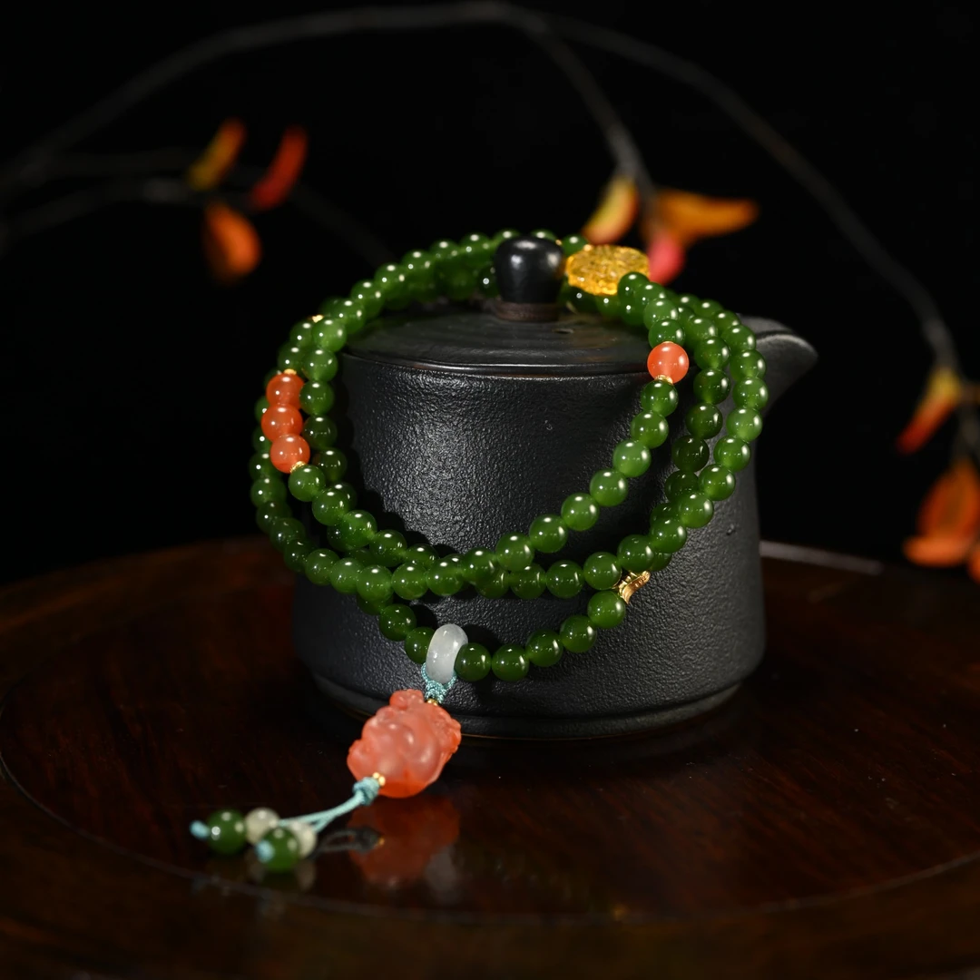 LOT8822 2512160046和田玉碧玉项链/保利