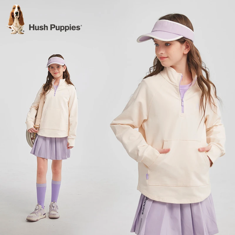 时尚半拉链休闲卫衣 暇步士童装2025春季新款时尚校园感活力卫衣