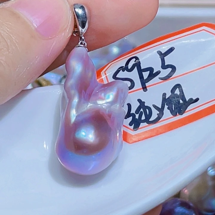 淡水珍珠银S925镶嵌颈饰