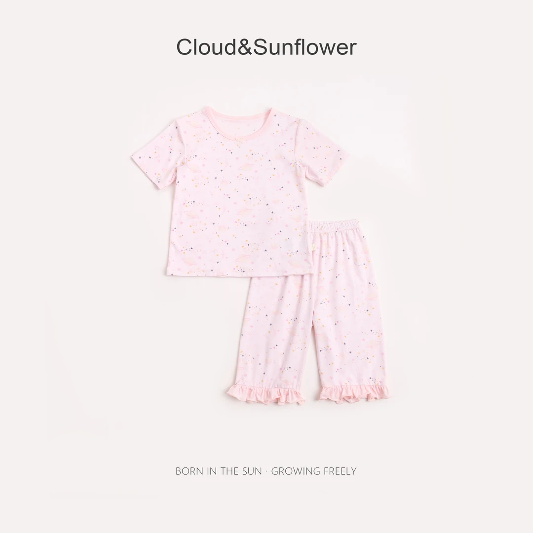 【云朵小葵】女童夏季月亮卫星满印休闲家居服250503