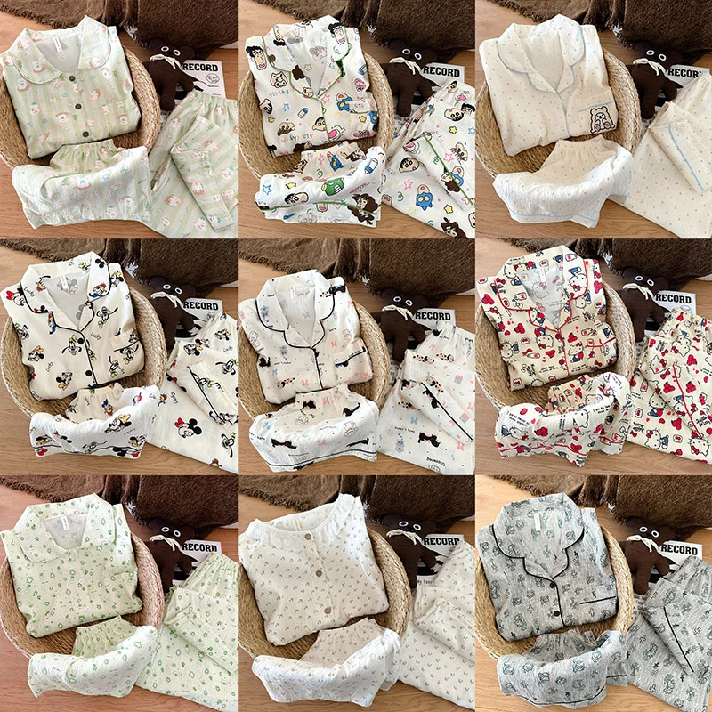 【三件套云朵绵】可爱夏天短袖睡衣女卡通云朵棉纱大码ins风家居服