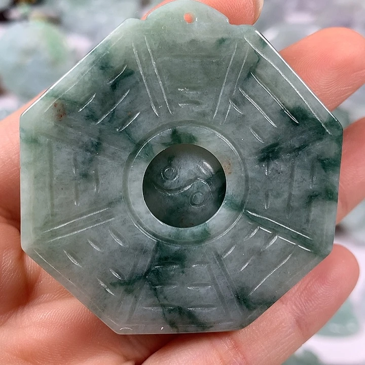 颈饰未镶嵌翡翠时来运转大八卦两面工艺福利